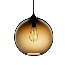 Moderne Glas-Pendelleuchte im runden braunen Blasen-Design
