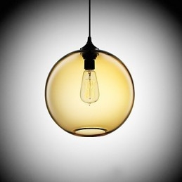 Moderne Glas-Pendelleuchte im runden braunen Blasen-Design