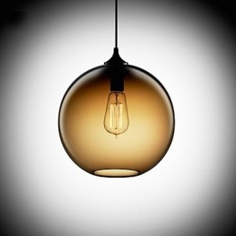 Moderne Glas-Pendelleuchte im runden braunen Blasen-Design