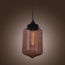 Moderne 70-W-Pendelleuchte aus Glas im transparenten Flaschendesign