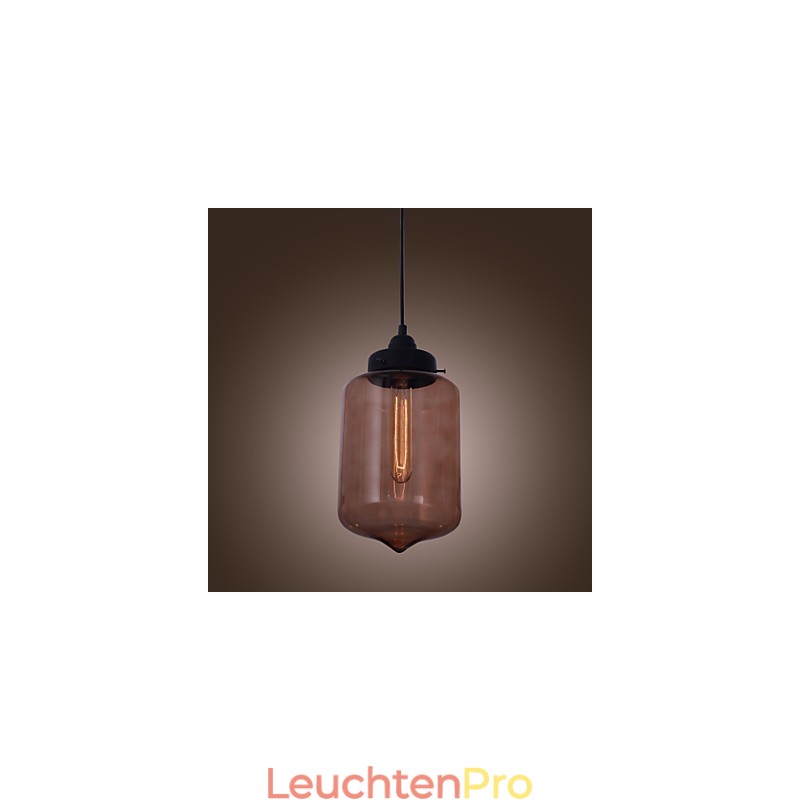 Moderne 70-W-Pendelleuchte aus Glas im transparenten Flaschendesign
