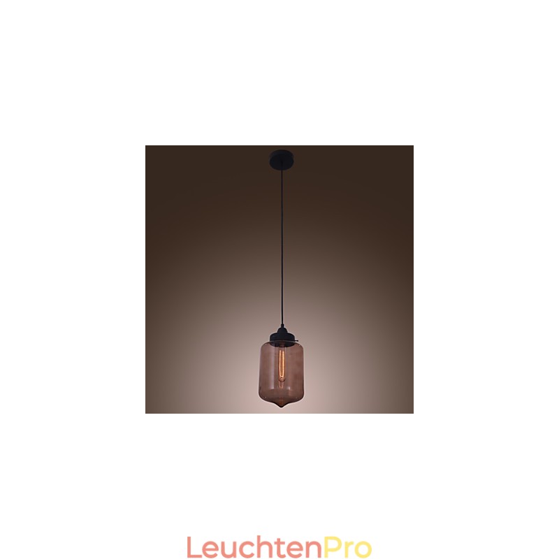 Moderne 70-W-Pendelleuchte aus Glas im transparenten Flaschendesign