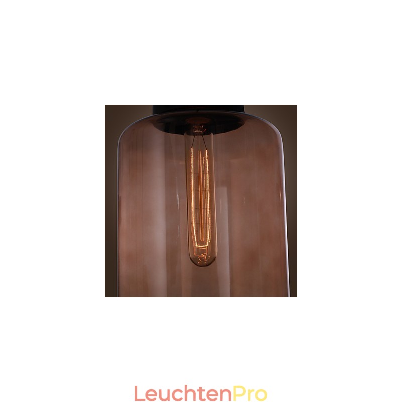 Moderne 70-W-Pendelleuchte aus Glas im transparenten Flaschendesign