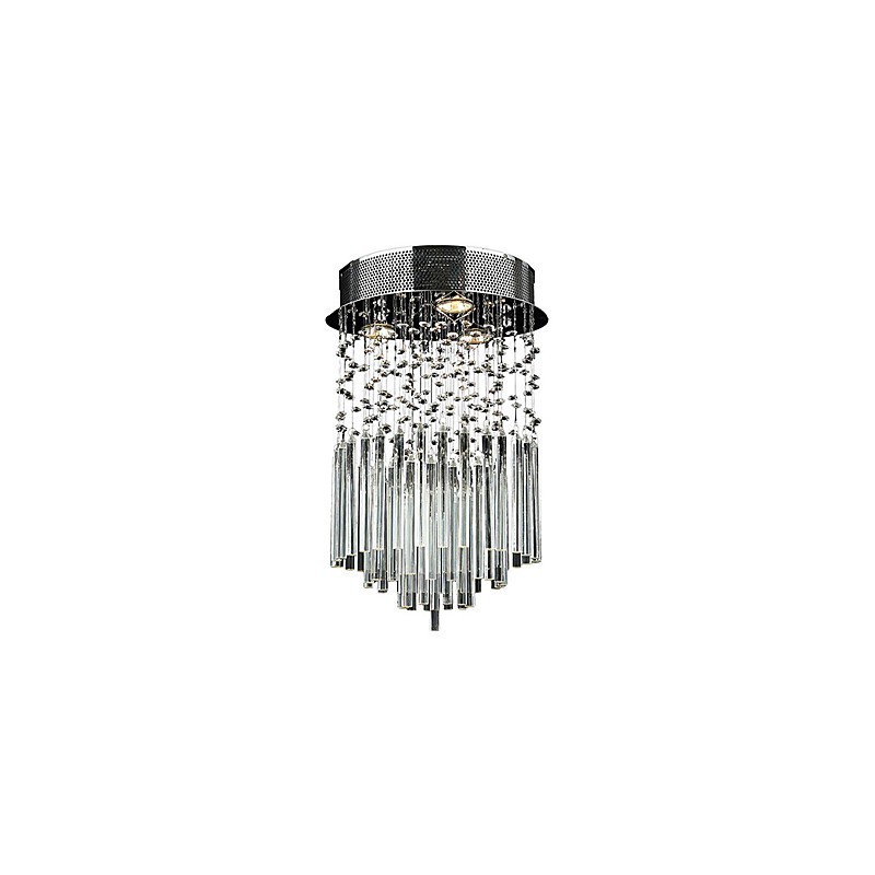 Moderne zeitgenössische Kristall galvanisierte Metall Flush Mount