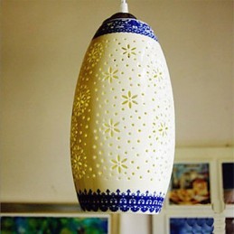 Retro Keramik lampe lampe Treppe Blau Single Head Kronleuchter Kreative