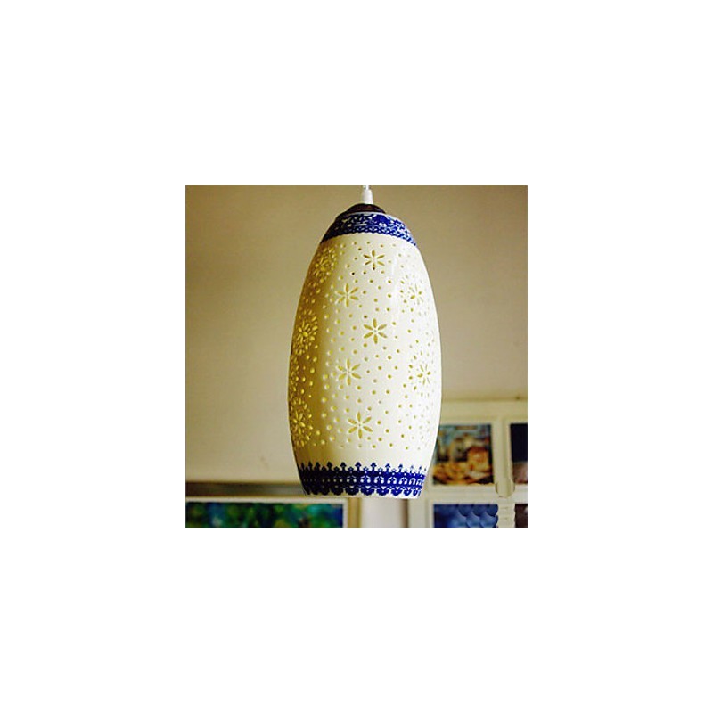 Retro Keramik lampe lampe Treppe Blau Single Head Kronleuchter Kreative