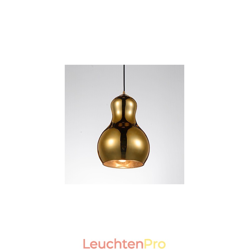 Kürbisförmige Pendelleuchte 1 Licht Moderne Schlichtheit Golden Chrom Roségold Bernstein Rauchgrau Glas & Kohlenstoffstahl
