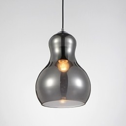 Kürbisförmige Pendelleuchte 1 Licht Moderne Schlichtheit Golden Chrom Roségold Bernstein Rauchgrau Glas & Kohlenstoffstahl
