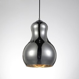 Kürbisförmige Pendelleuchte 1 Licht Moderne Schlichtheit Golden Chrom Roségold Bernstein Rauchgrau Glas & Kohlenstoffstahl