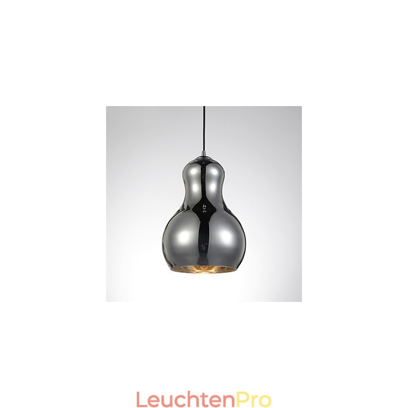 Kürbisförmige Pendelleuchte 1 Licht Moderne Schlichtheit Golden Chrom Roségold Bernstein Rauchgrau Glas & Kohlenstoffstahl