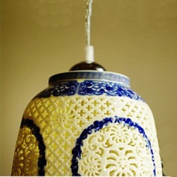 Retro Keramik lampe lampe Treppe Blau Single Head Kronleuchter Kreative