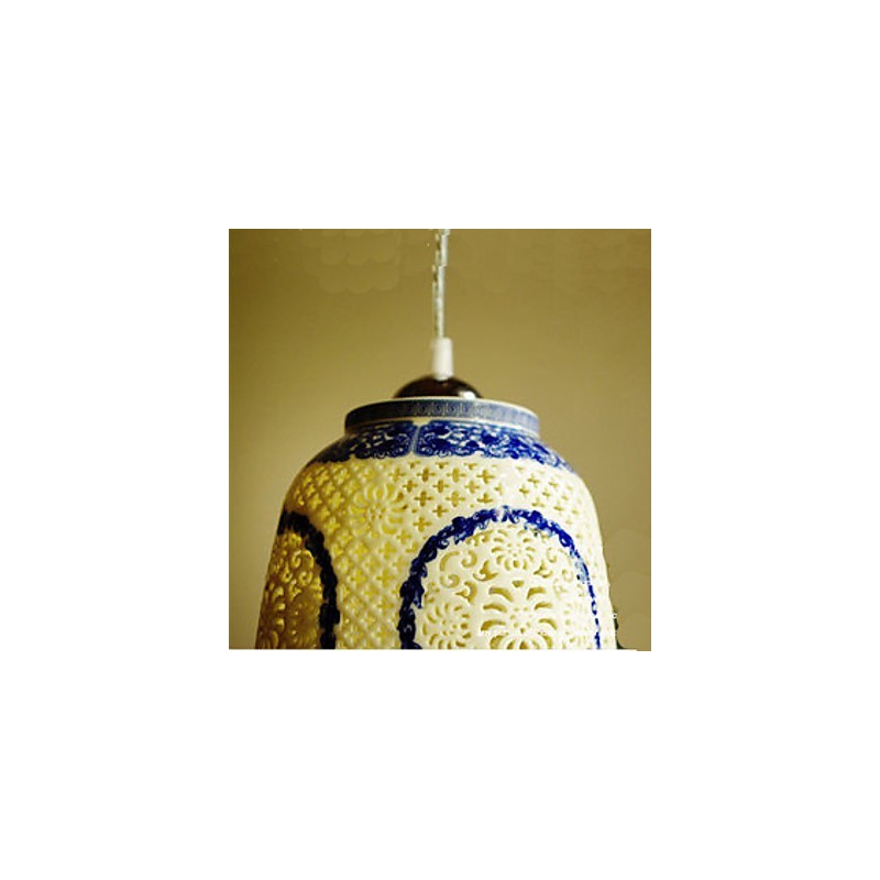 Retro Keramik lampe lampe Treppe Blau Single Head Kronleuchter Kreative