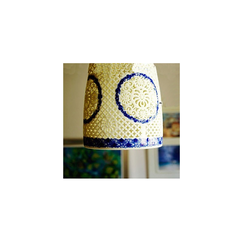 Retro Keramik lampe lampe Treppe Blau Single Head Kronleuchter Kreative