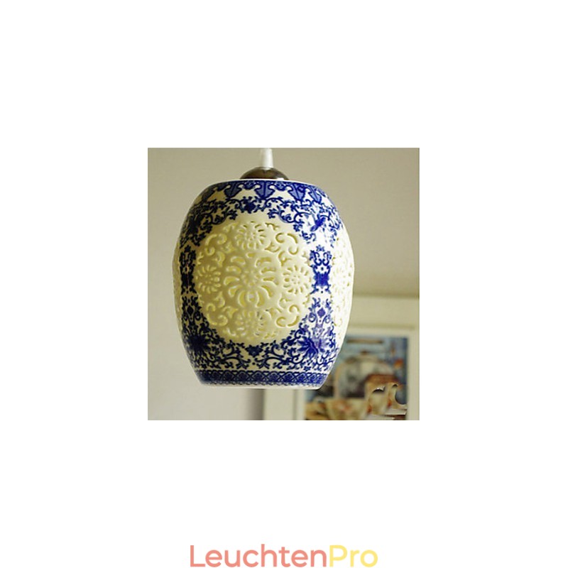 Retro Keramik lampe lampe Treppe Blau Single Head Kronleuchter Kreative