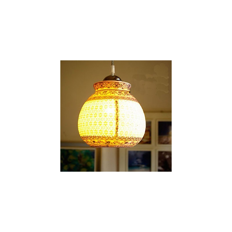 Retro Keramik lampe lampe Treppe Blau Single Head Kronleuchter Kreative