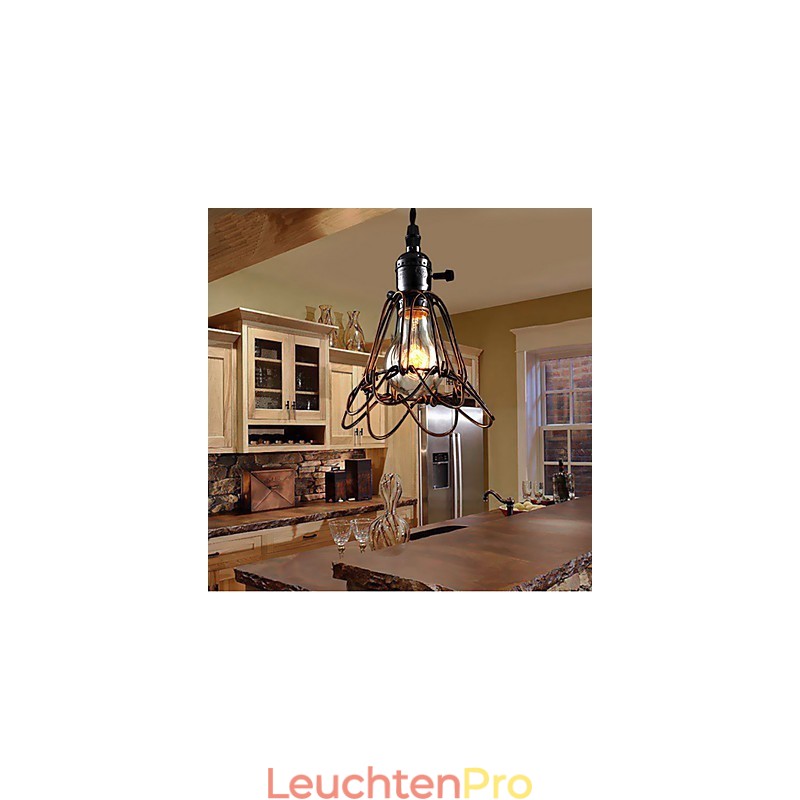 Amerikanischen Land Industrielle Wind Lampe Retro Kleine Kronleuchter Eisen Käfig