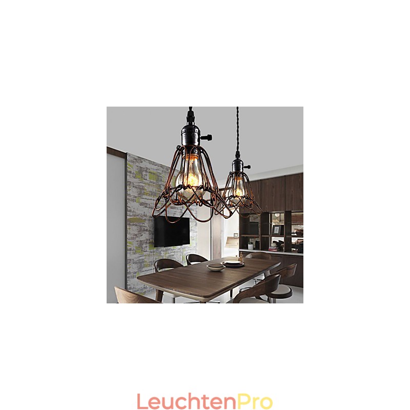 Amerikanischen Land Industrielle Wind Lampe Retro Kleine Kronleuchter Eisen Käfig