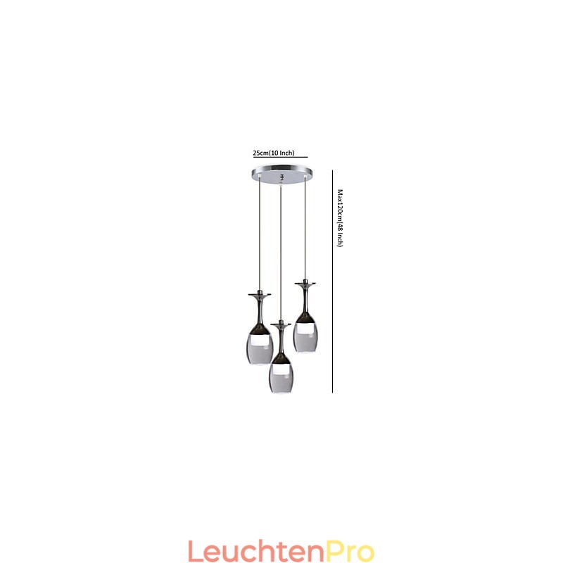 Pendelleuchten 3 Lichter Runde Rückplatte Moderne Zeitgenössische Metall