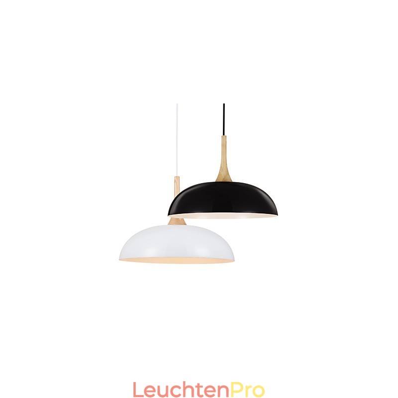 Mini Künstlerische Pendelleuchte 1 Licht Moderne Schlichtheit Schwarz Weiß Finish Aluminium & Holz Droplight