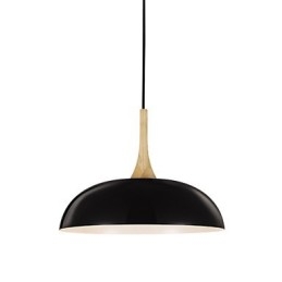 Mini Künstlerische Pendelleuchte 1 Licht Moderne Schlichtheit Schwarz Weiß Finish Aluminium & Holz Droplight
