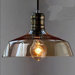 Schlichte Retro-Industrie-Pendelleuchte aus Glas