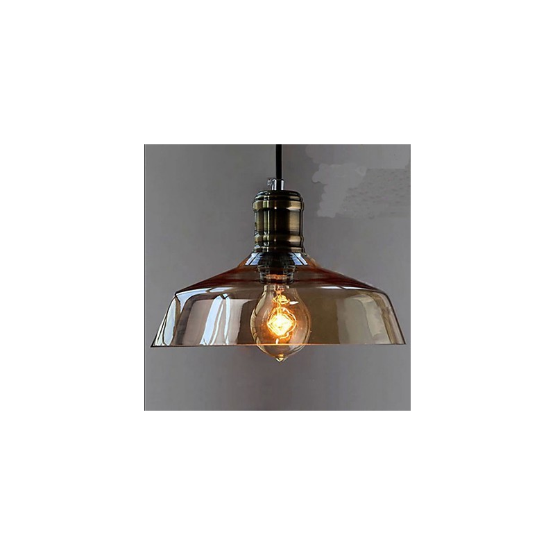 Schlichte Retro-Industrie-Pendelleuchte aus Glas