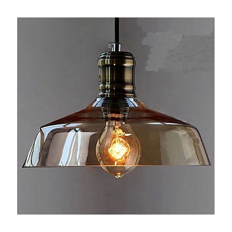 Schlichte Retro-Industrie-Pendelleuchte aus Glas Schlichte Retro-Industrie-Pendelleuchte aus Glas