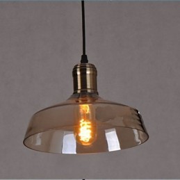 Schlichte Retro-Industrie-Pendelleuchte aus Glas