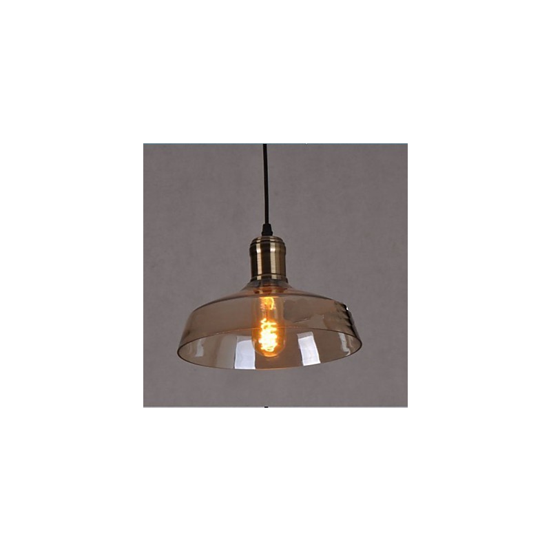 Schlichte Retro-Industrie-Pendelleuchte aus Glas