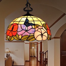 Ländliche kreative Kunst Buntglas-Kronleuchter Wiederherstellung der alten Weisen Lampe Licht