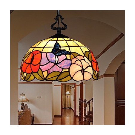 Ländliche kreative Kunst Buntglas-Kronleuchter Wiederherstellung der alten Weisen Lampe Licht Ländliche kreative Kunst Buntglas-Kronleuchter Wiederherstellung der alten Weisen Lampe Licht