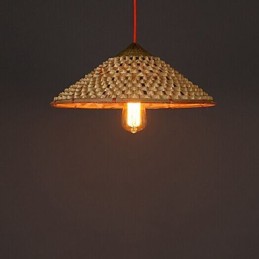 Kronleuchter im Vintage-Stil, Stroh-Bambus-Kronleuchter
