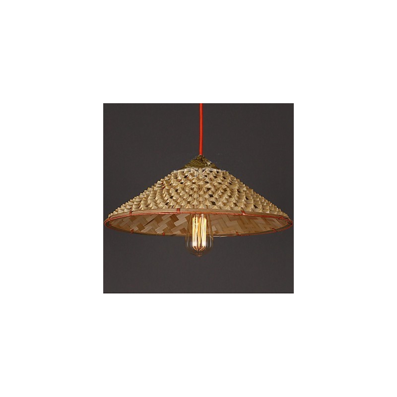 Kronleuchter im Vintage-Stil, Stroh-Bambus-Kronleuchter