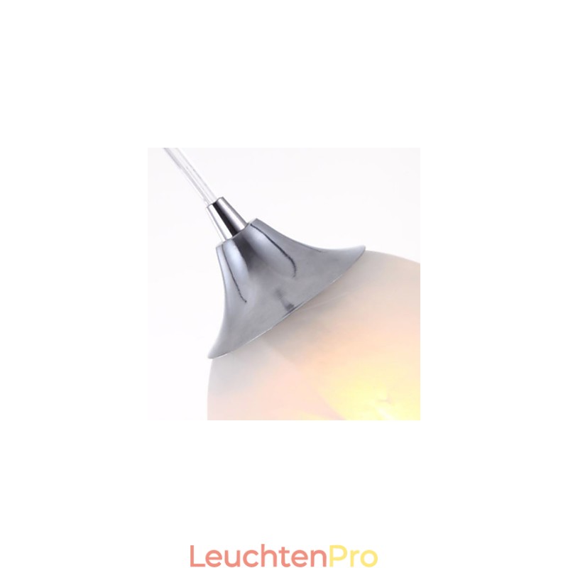 Moderne Pendelleuchte mit drei Lichtern, länglicher Baldachin und Weinkelch
