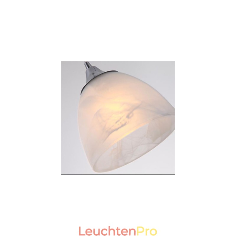 Moderne Pendelleuchte mit drei Lichtern, länglicher Baldachin und Weinkelch