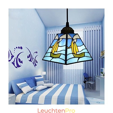 Buntglas Zeitgenössische und vertraglich mediterrane Single Head Sailing Line Droplight Lampe Pendelleuchte Buntglas Zeitgenössische und vertraglich mediterrane Single Head Sailing Line Droplight Lampe Pendelleuchte