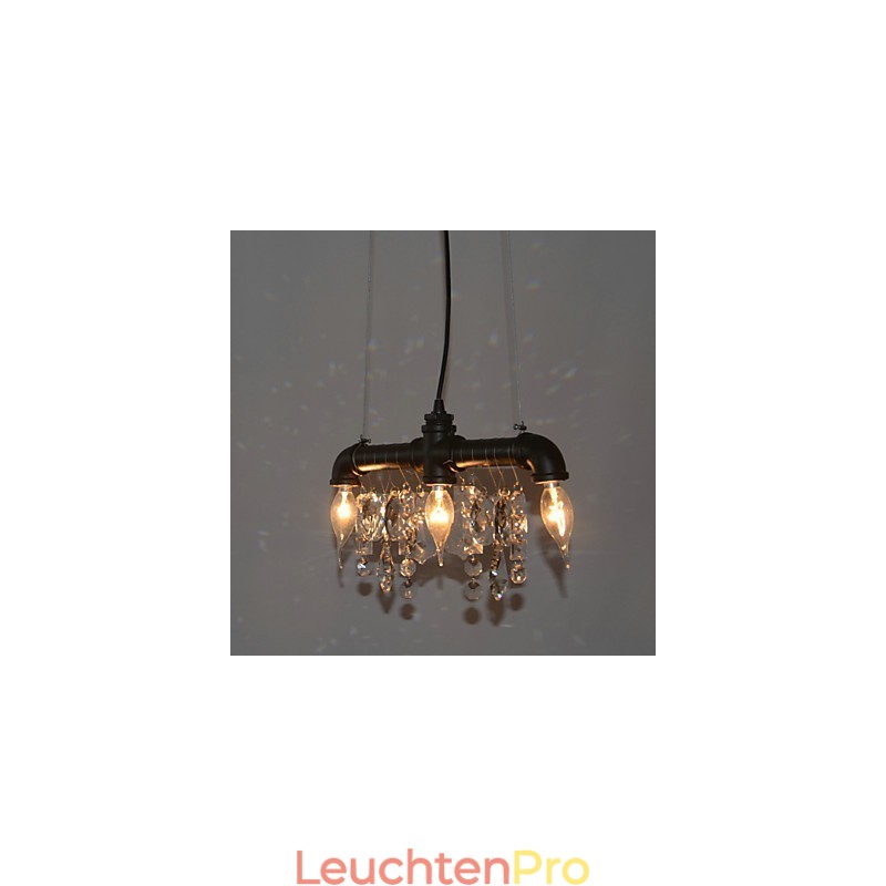 Kreative Pendelleuchte mit 3 Lichtern im nordamerikanischen Stil im Rohrdesign