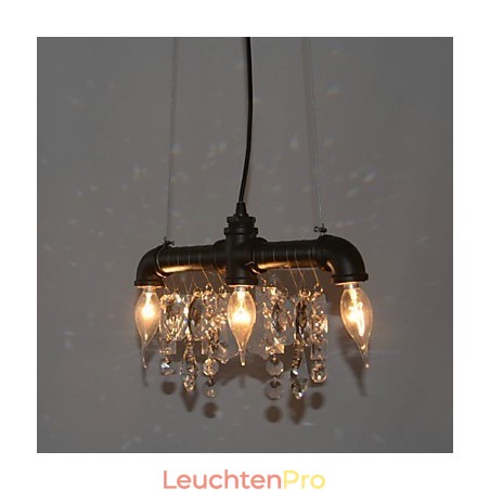 Kreative Pendelleuchte mit 3 Lichtern im nordamerikanischen Stil im Rohrdesign Kreative Pendelleuchte mit 3 Lichtern im nordamerikanischen Stil im Rohrdesign