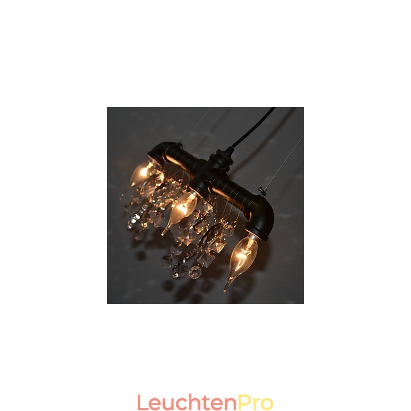 Kreative Pendelleuchte mit 3 Lichtern im nordamerikanischen Stil im Rohrdesign