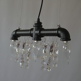 Kreative Pendelleuchte mit 3 Lichtern im nordamerikanischen Stil im Rohrdesign
