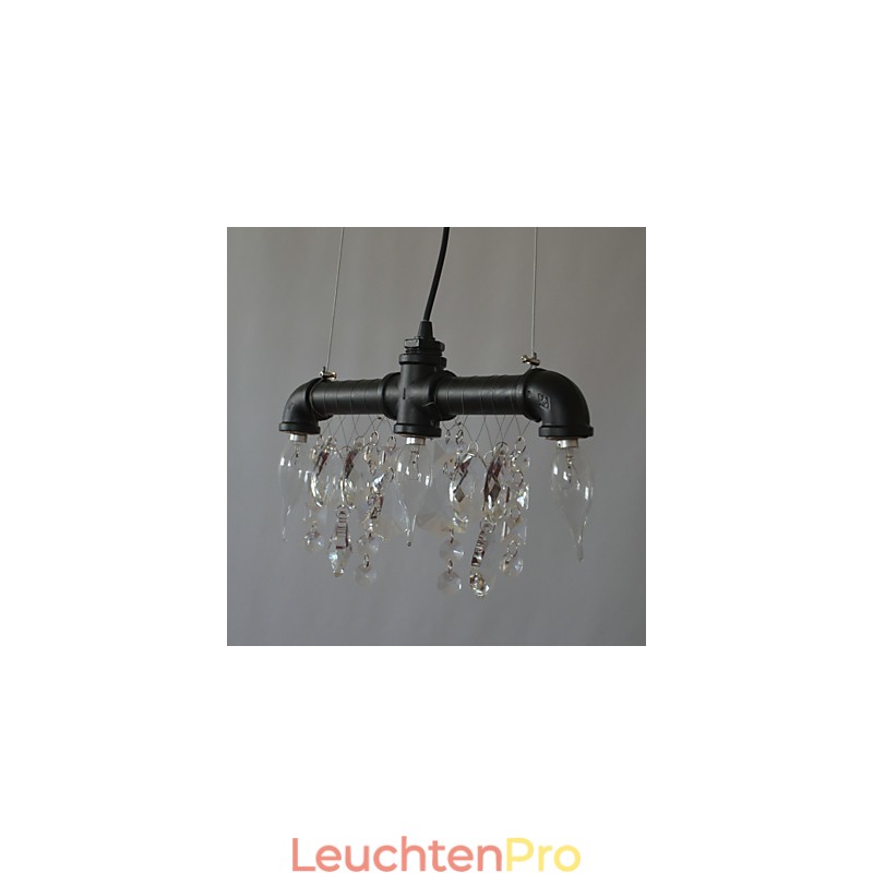 Kreative Pendelleuchte mit 3 Lichtern im nordamerikanischen Stil im Rohrdesign