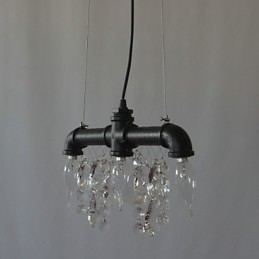 Kreative Pendelleuchte mit 3 Lichtern im nordamerikanischen Stil im Rohrdesign