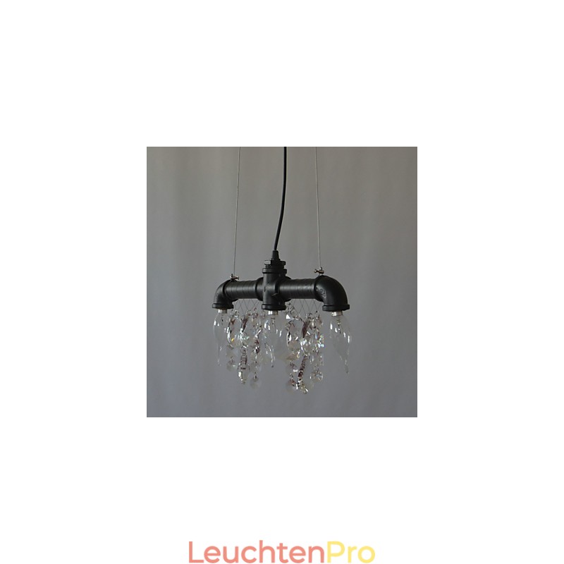 Kreative Pendelleuchte mit 3 Lichtern im nordamerikanischen Stil im Rohrdesign