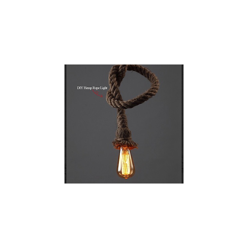 1 Licht DIY Kunst Hanfseil Licht Kreativ Hanfseil Kronleuchter Lang 100cm Senden 1 Glühbirne