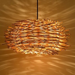 Kronleuchter Mini Stil Laterne Holz Bambus