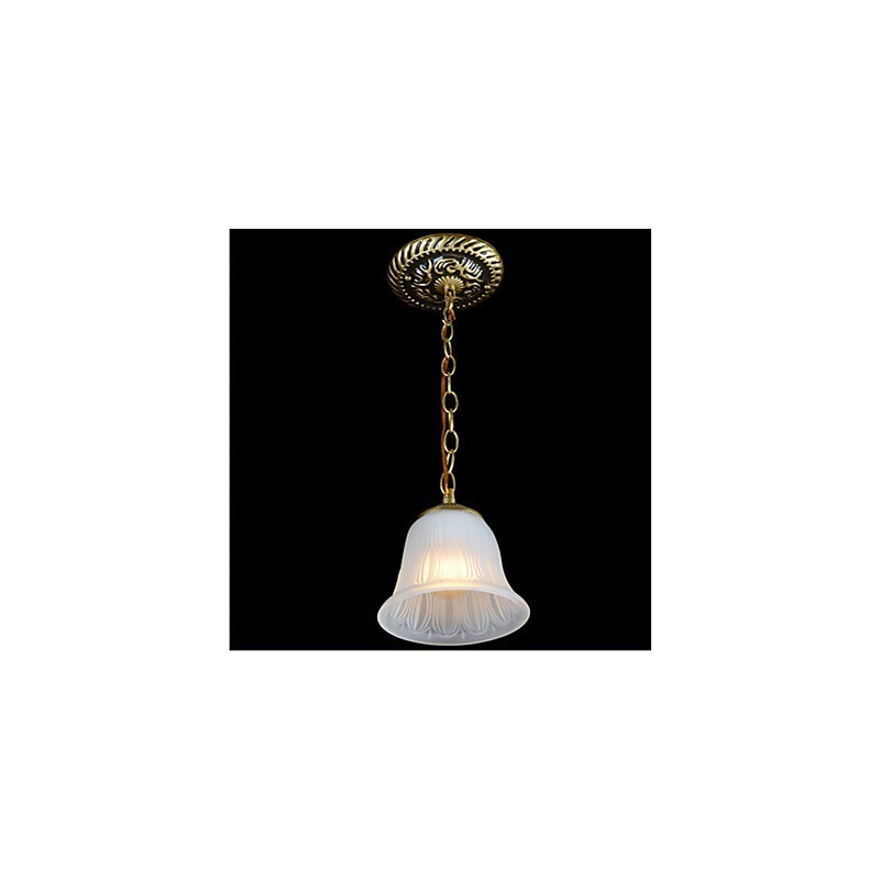 Bronze Pendelleuchte Muster Glasschirm Europäischen Retro Klassisch