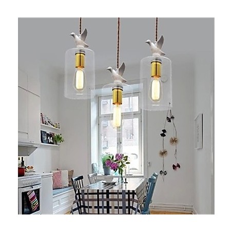 Kreativer Vogel-Glas-Kronleuchter, Pendelleuchte mit Glasschirm Kreativer Vogel-Glas-Kronleuchter, Pendelleuchte mit Glasschirm