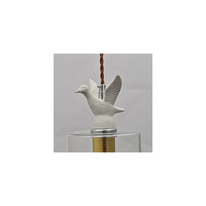 Kreativer Vogel-Glas-Kronleuchter, Pendelleuchte mit Glasschirm