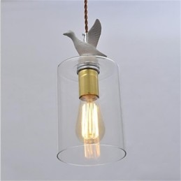 Kreativer Vogel-Glas-Kronleuchter, Pendelleuchte mit Glasschirm