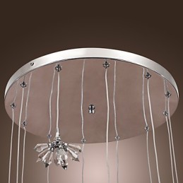 Moderne Pendelleuchte im Mini-Stil aus verchromtem Metall mit Kristallen